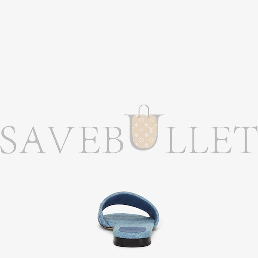 FENDI SIGNATURE BLUE DENIM SLIDES 8R8092AQY3F1OW0 FENDI SIGNATURE BLUE DENIM SLIDES 8R8092AQY3F1OW0